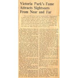 Victoria Park's Fame Attracts Sightseers From Near and Far