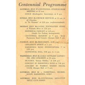 Waimate Centennial Programme