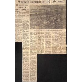 Waimate Borough is 100 this week - It rose from ashes of mighty forest