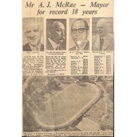 Mr A J McRae - Mayor for record 18 years