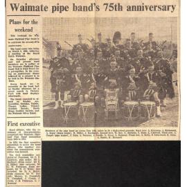 Waimate pipe band's 75th anniversary