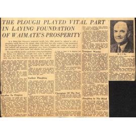 The plough played vital part in laying foundation of Waimate's prosperity