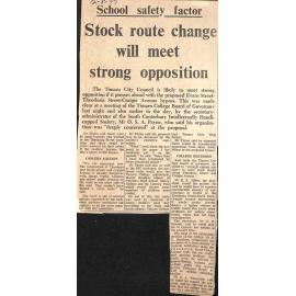 School safety factor- Stock route change will meet strong opposition