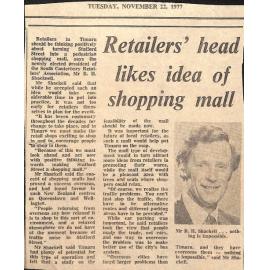 Retailers' head likes idea of shopping mall