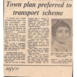 Town plan preferred to transport scheme