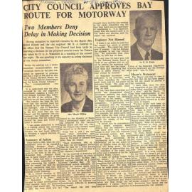 City Council Approves Bay Route for Motorway, Two Members Deny Delay in Making Decision