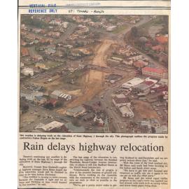 Rain delays highway relocation
