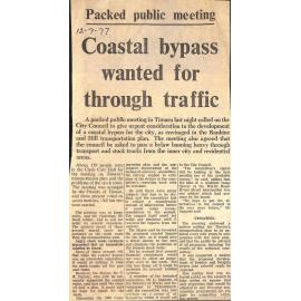 Packed public meeting- Coastal bypass wanted for through traffic / Ban stock trucks in residential areas