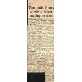 Two main issues to city's future roading system