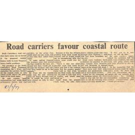 Road carriers favour coastal route