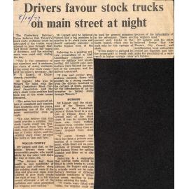 Drivers favour stock trucks on main street at night