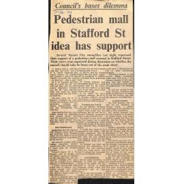 Council's buses dilemma- Pedestrian mall in Stafford St idea has support