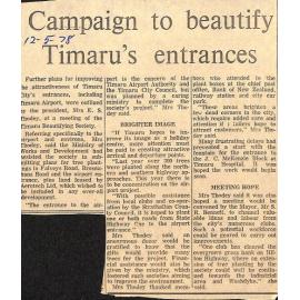 Campaign to beautify Timaru's entrances