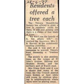 Residents offered a tree each