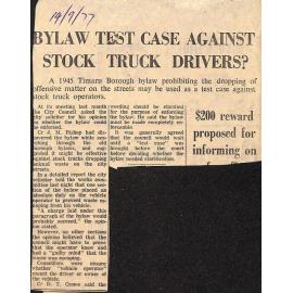 Bylaw test case against stock truck drivers?