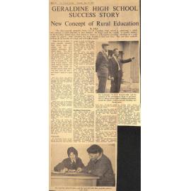 Geraldine High School Success Story - New Concept of Rural Education