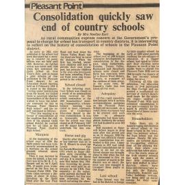 Pleasant Point: Consolidation quickly saw end of country schools