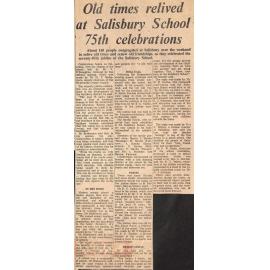 Old times relived at Salisbury School 75th celebrations