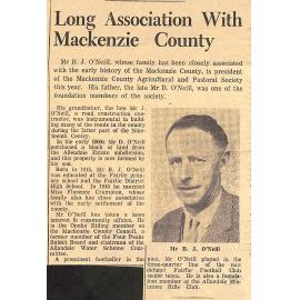 Long Association With Mackenzie County