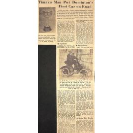 Timaru Man Put Dominion's First Car on Road