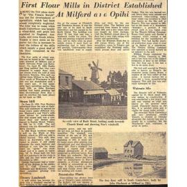 First Flour Mills in District Established At Milford and Opihi