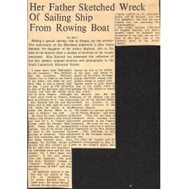 Her Father Sketched Wreck Of Sailing Ship From Rowing Boat