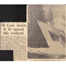 Mt Cook chalets to be opened this weekend