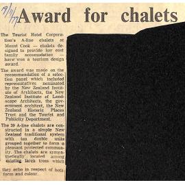 Award for chalets