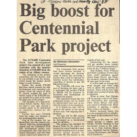 Big boost for Centennial Park Project
