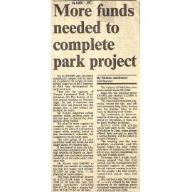 More funds needed to complete park project