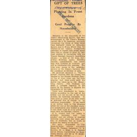 Gift of Trees, Planting in Front Gardens, Good Progress By Householders