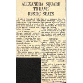 Alexandra Square to have rustic seats