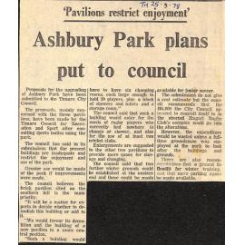  'Pavilions restrict enjoyment', Ashbury Park plans put to council