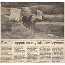 Plea for support on city lake development