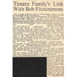 Timaru Family's Link with Bob Fitzsimmons