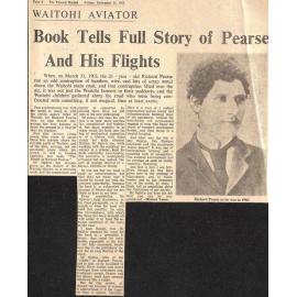 Waitohi Aviator: Book Tells Full Story of Pearse and His Flights