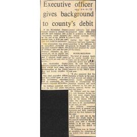 Executive officer gives background to county's debit