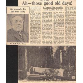 Ah- those good old days!: A Pleasant Point sawmiller recalls a golden NZ era