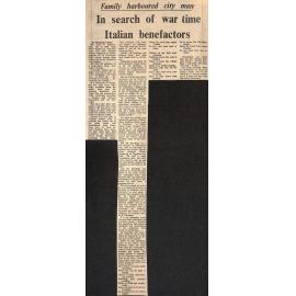 Family harboured city man: In search of war time Italian benefactors