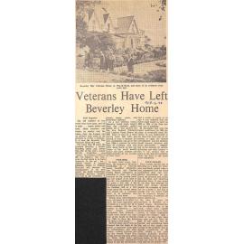 Veterans Have left Beverley Home