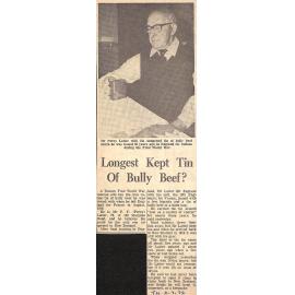 Longest Kept Tin of Bully Beef?