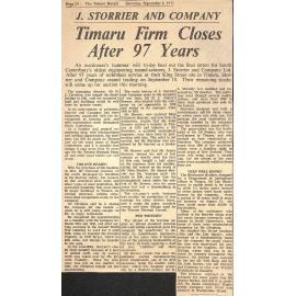 J Storrier and Company: Timaru Firm Closes After 97 Years