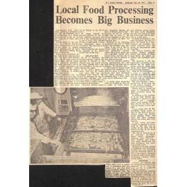 Local Food Processing Becomes Big Business / Tonnes of Peas Frozen Each Year