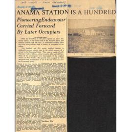 Anama Station is a Hundred: Pioneering Endeavour Carried Forward By Later Occupiers