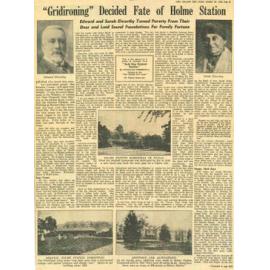  "Gridironing" Decided Fate of Holme Station: Edward and Sarah Elworthy Turned Poverty From Their Door and Laid Sound Foundations For Family Fortune