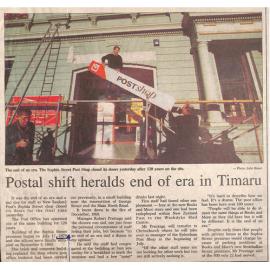 Postal shift heralds end of era in Timaru