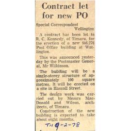 Contract let for new PO