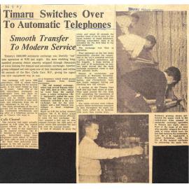 Timaru Switches Over To Automatic Telephones, Smooth Transfer To Modern Service