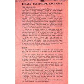 The Timaru Telephone Exchange