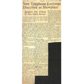 New Telephone Exchange Described as Showplace, Speakers Pay Tribute To Post Office Service